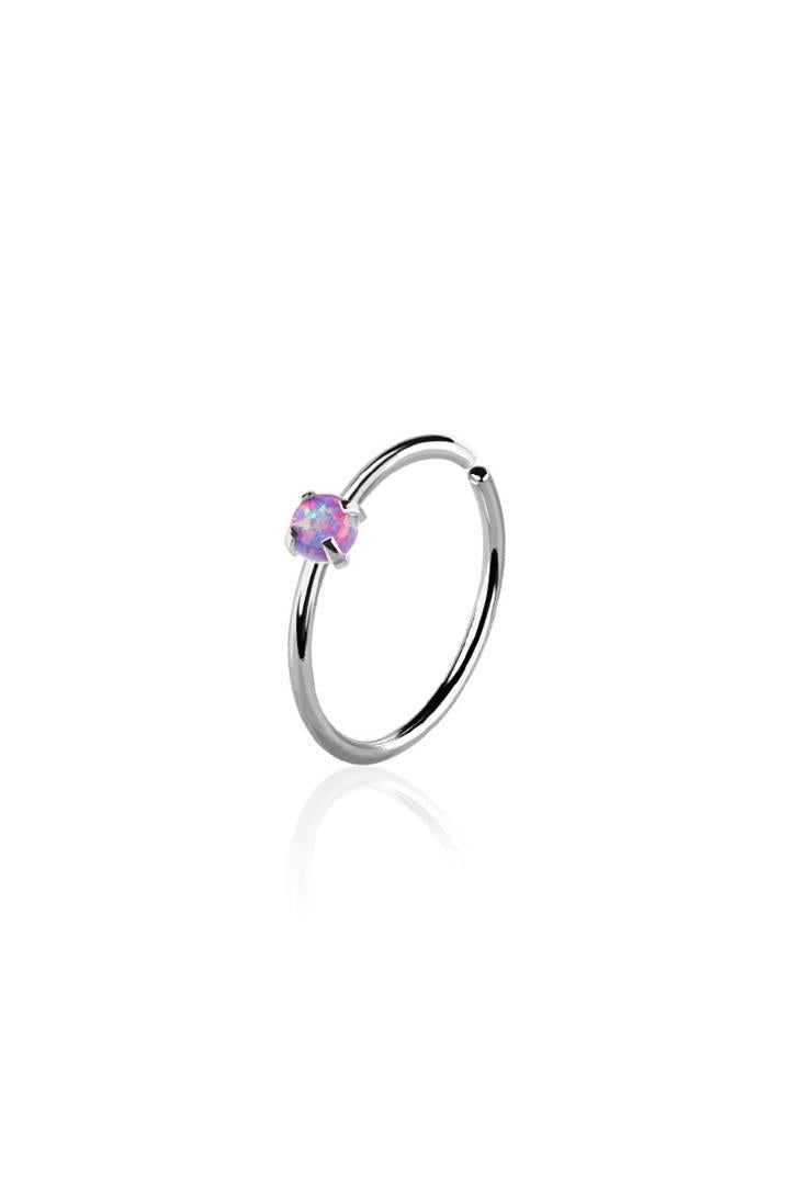 Crave: 316L SS Synthetic Opal Stone 20G Nose Hoop