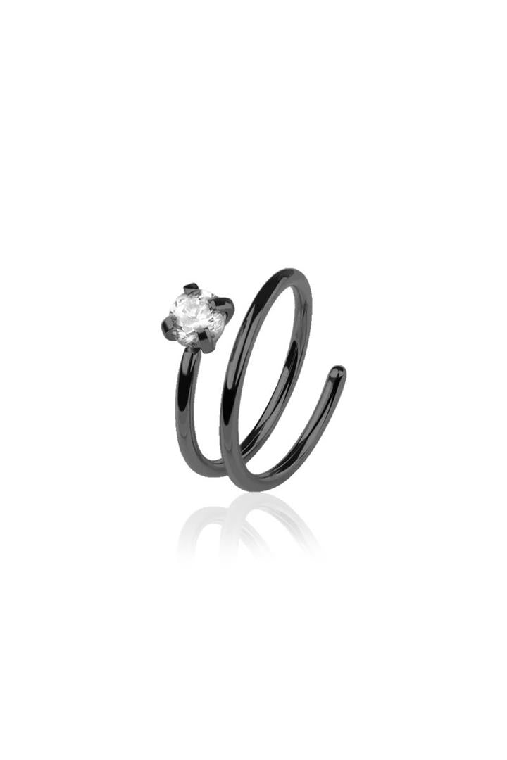 Crave: Black SS Double Hoop Annealed Nose Ring