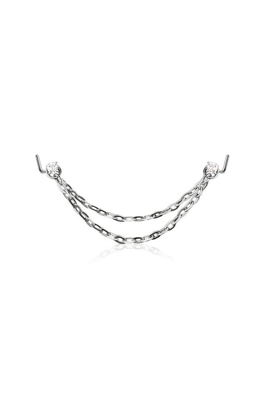 Crave: Gem w/Double Nose Chain SS - Silver