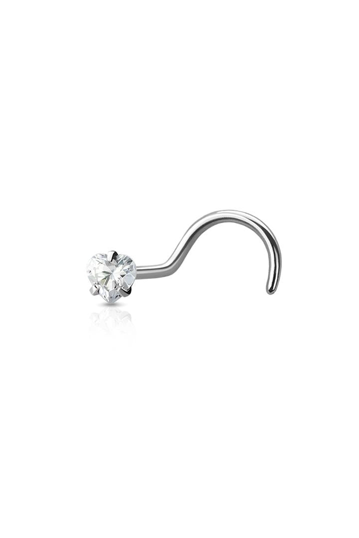 Crave: SS Heart Shape Fish Hook Nose Ring 20G