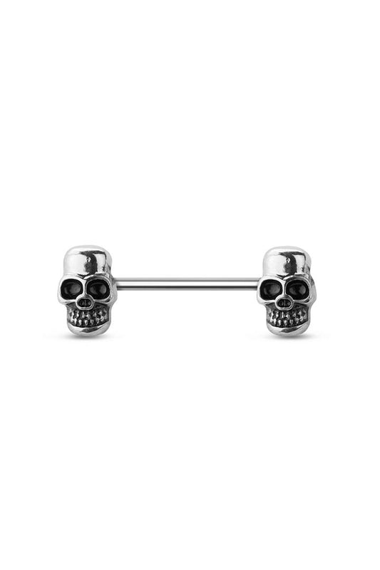 Crave: Skull Face Nipple Bar SS