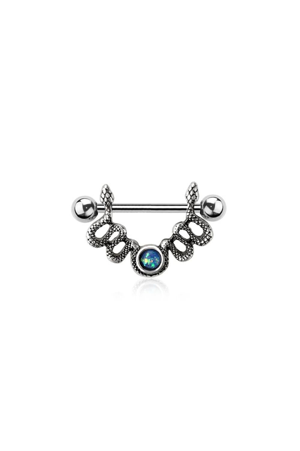 Crave: Snake Nipple Ring Shield w/Gem
