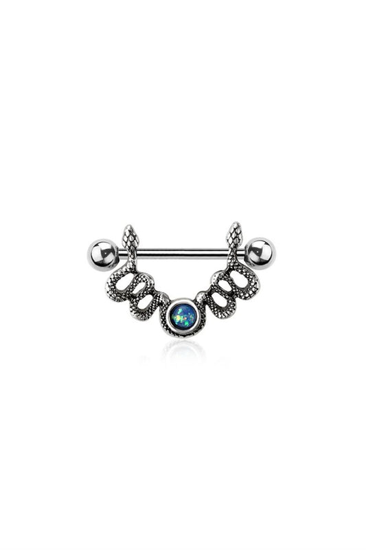 Crave: Snake Nipple Ring Shield w/Gem