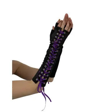 PM: Lace-up Black/Purple Gloves