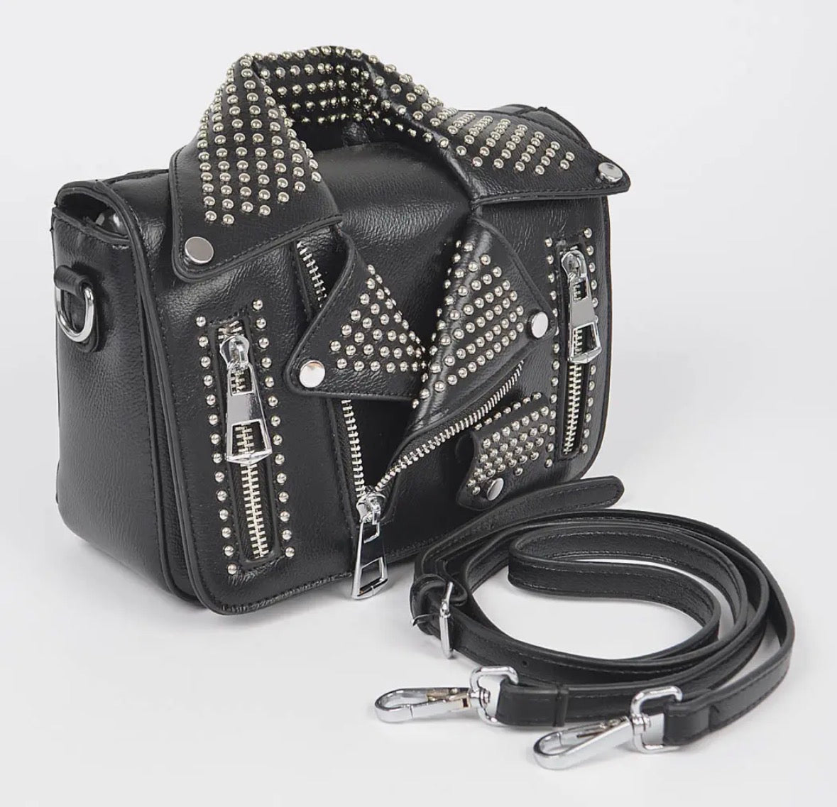 3AM: Faux Leather Studded Jacket Bag