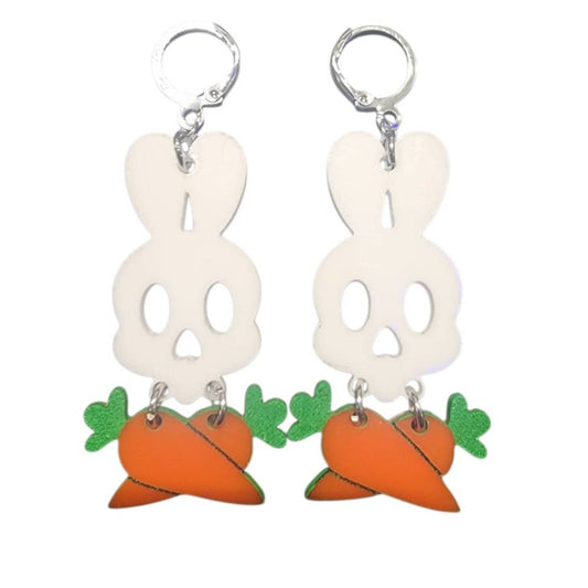 Taco: Carrot Bunny Skull Earrings
