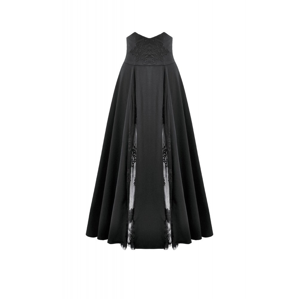 Dark In Love: Elegant Gothic Black Long Skirt