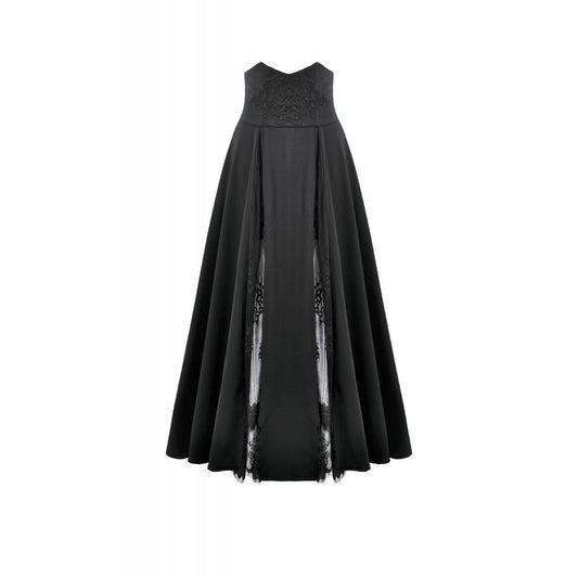 Dark In Love: Elegant Gothic Black Long Skirt