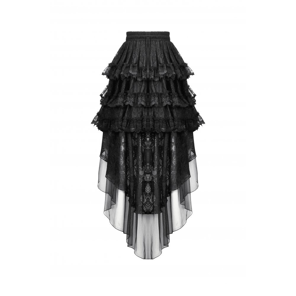 Dark In Love: Lolita Layered Lace Fishtail Skirt O/S