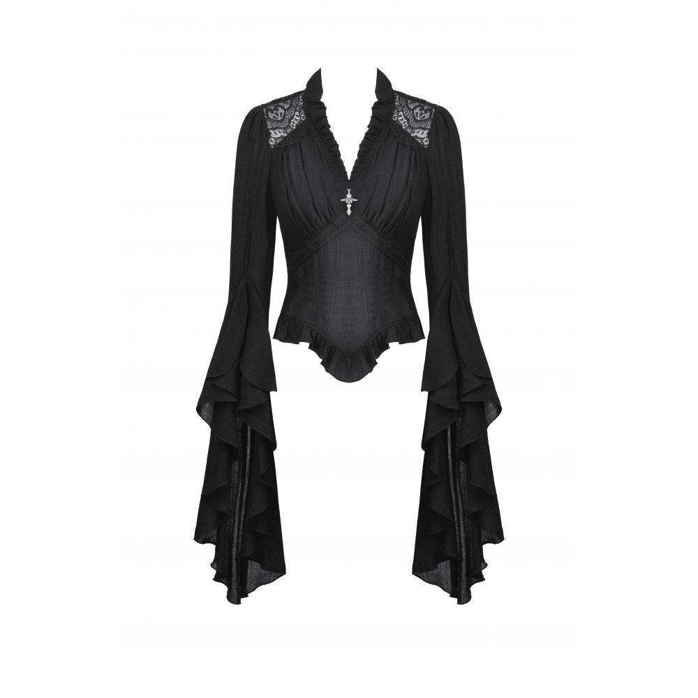 Dark In Love: Steampunk Long Flounce Sleeved Top