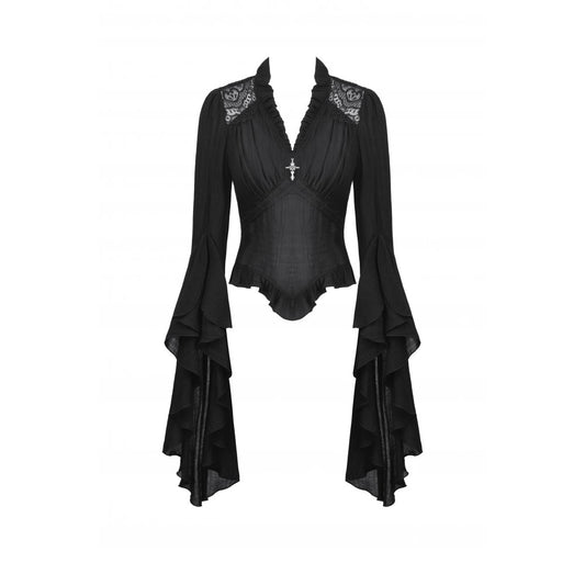 Dark In Love: Steampunk Long Flounce Sleeved Top