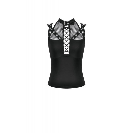 Dark In Love: Punk Mesh Strap Lace-Up Top