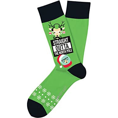 Two Left Feet: Straight Outta North Pole Socks Lg