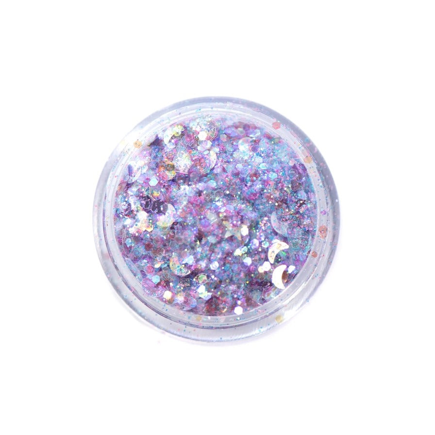 Lunautics: Twilight - Light Purple Chunky Glitter with Moons and Stars
