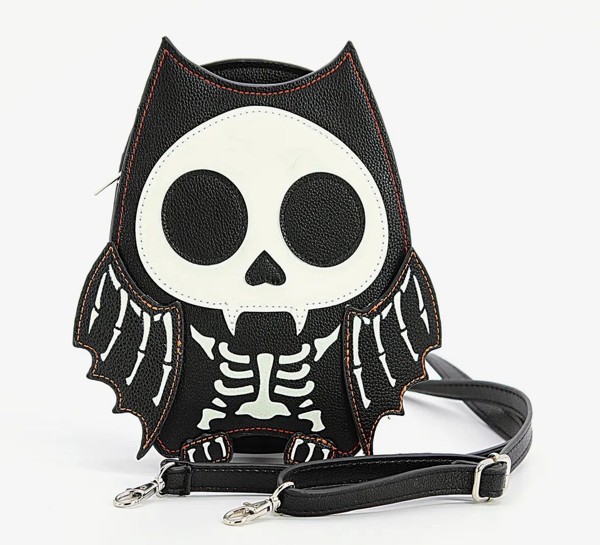 Comeco: Glow In Dark Dark Skeleton Bat Shoulder Bag