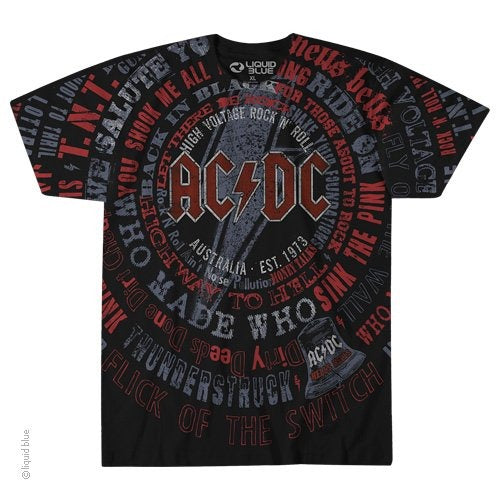 Liquid Blue: ACDC Songs Tee
