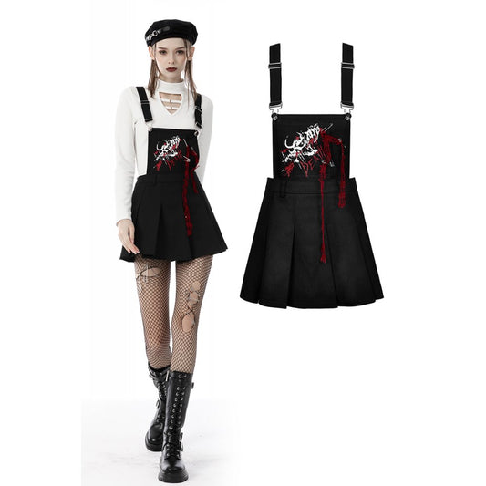 Dark In Love: Blood Devil Strapped Pleated Dress
