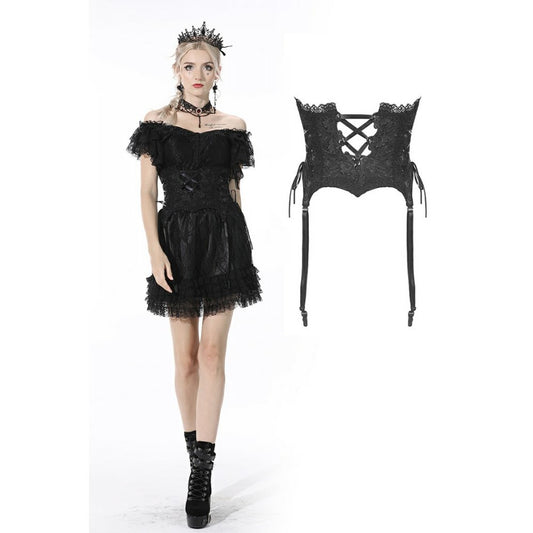Dark In Love: Gothic Embroidered Lace Underbust Corset