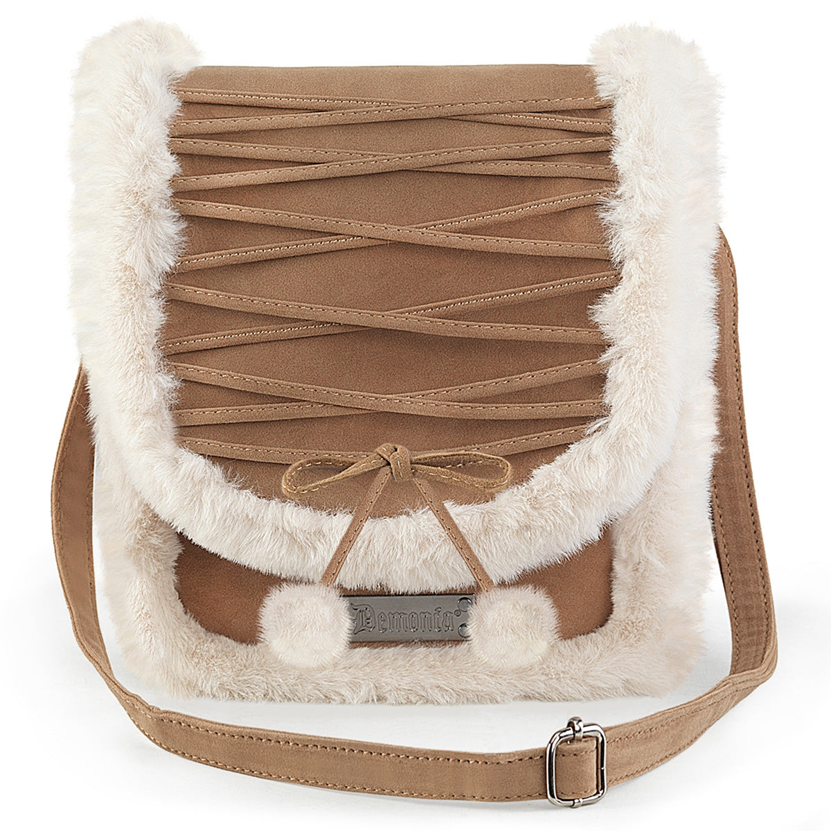 Demonia: Faux Leather & Fur Handbag