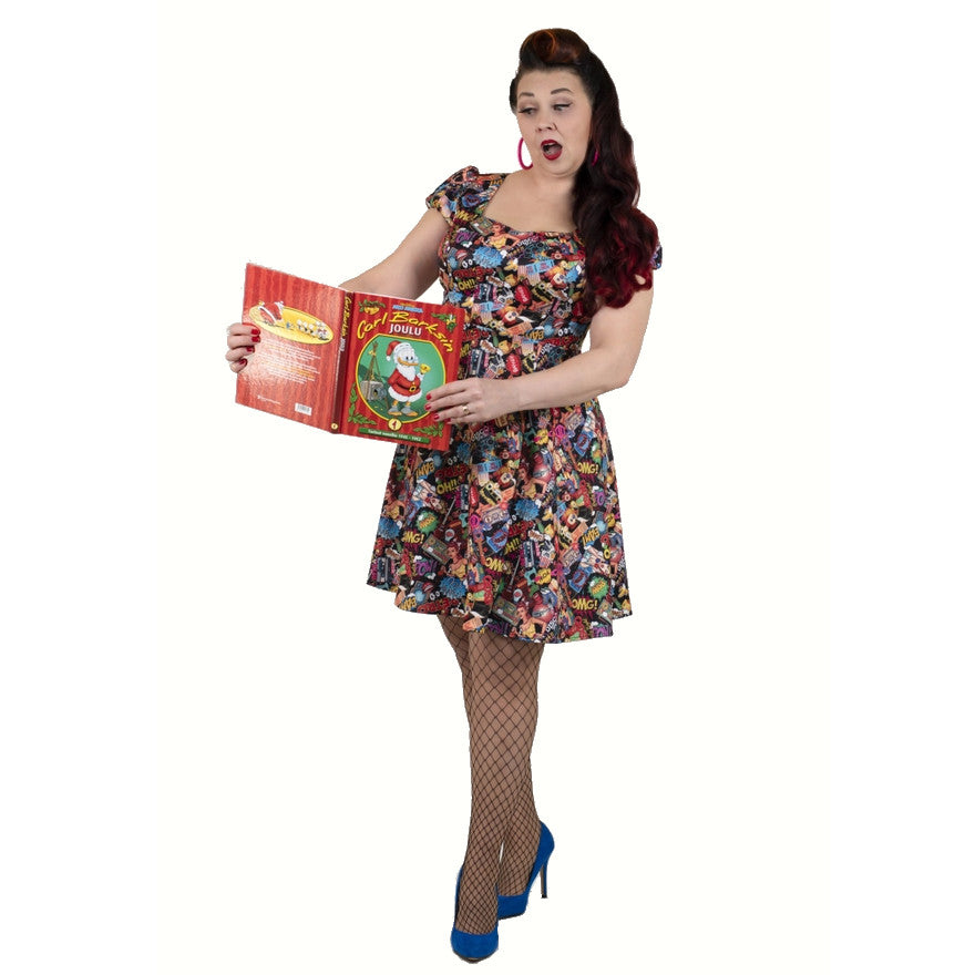 Dolly&Dotty: Comic Print Dress- Claudia