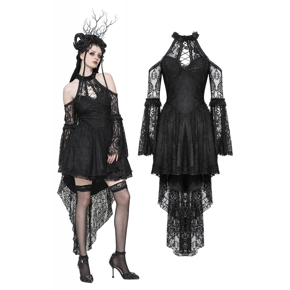 Dark In Love: Goth Rose Vine Lace Tail Dress