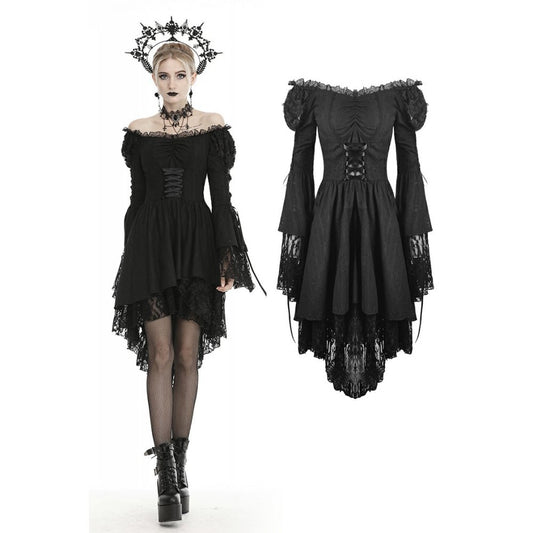 Dark In Love: Black Gothic Long Sleeved Cocktail Dress