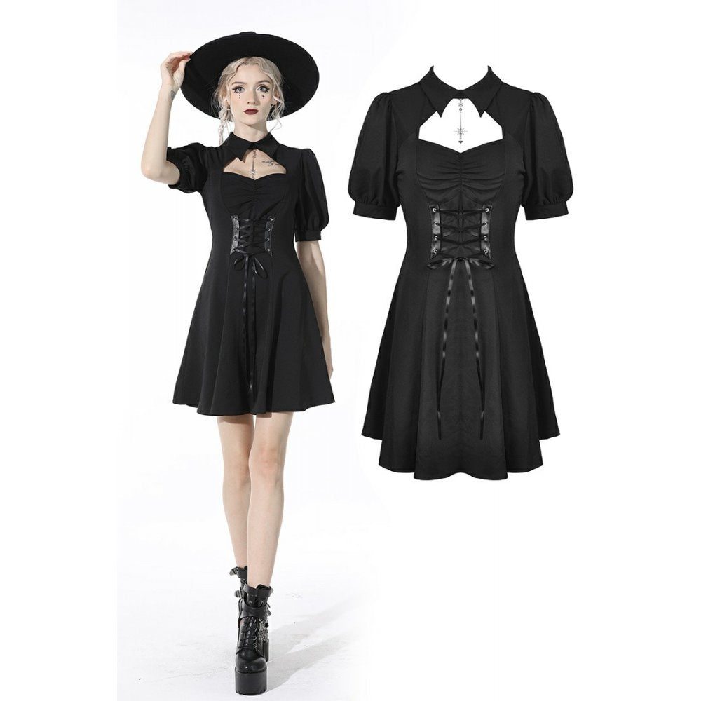Dark in Love: Rebel Girl Lace up Lapel Dress