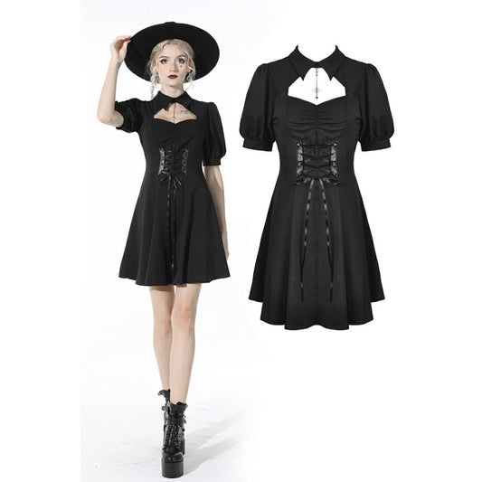 Dark in Love: Rebel Girl Lace up Lapel Dress