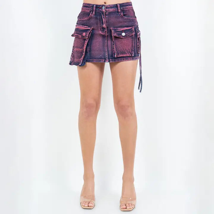 Bazi: Multicoloured Denim Mini Skirt