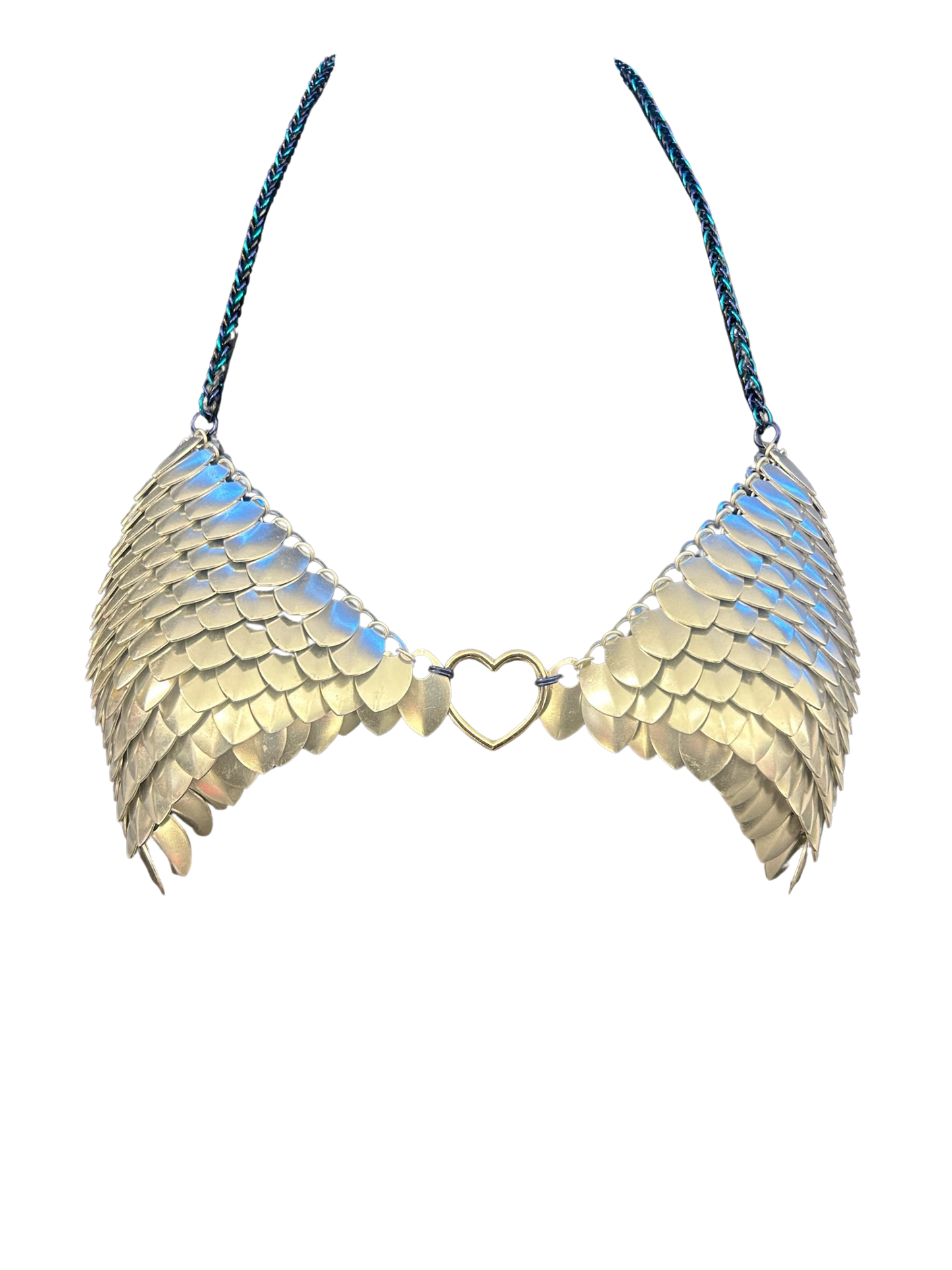 NDS: Dragonscale Blue & Silver Chainmail Bikini Top