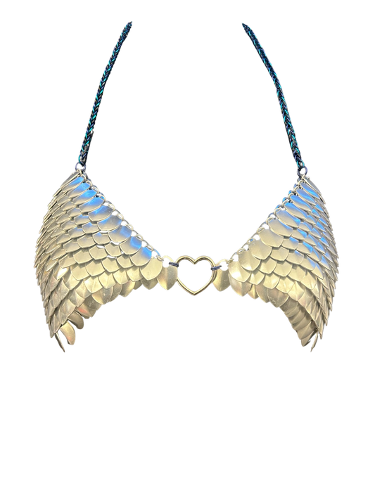 NDS: Dragonscale Blue & Silver Chainmail Bikini Top
