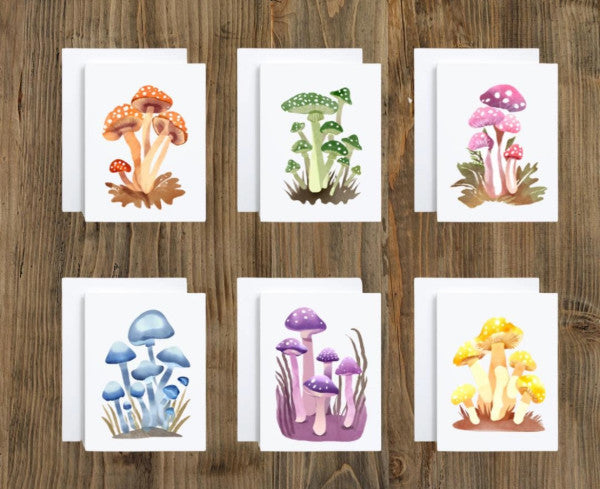 Cryptic: Fantasy Forest Mushroom Blank Greeting Cards