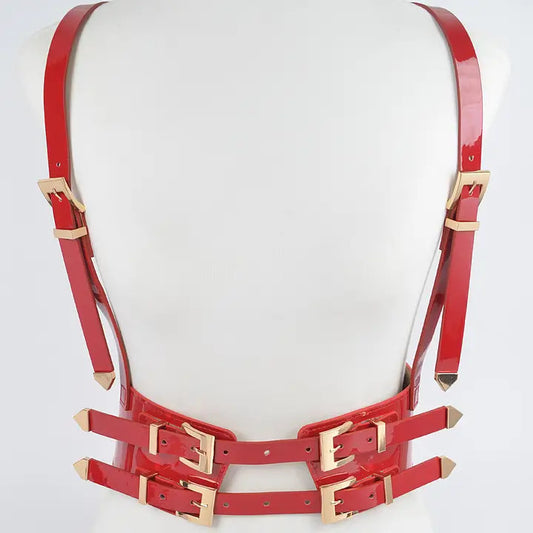 3AM: Multi Buckle Faux Leather Harness Belts