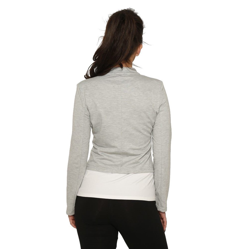 Orchid Bloom: Light Grey Military Jacket