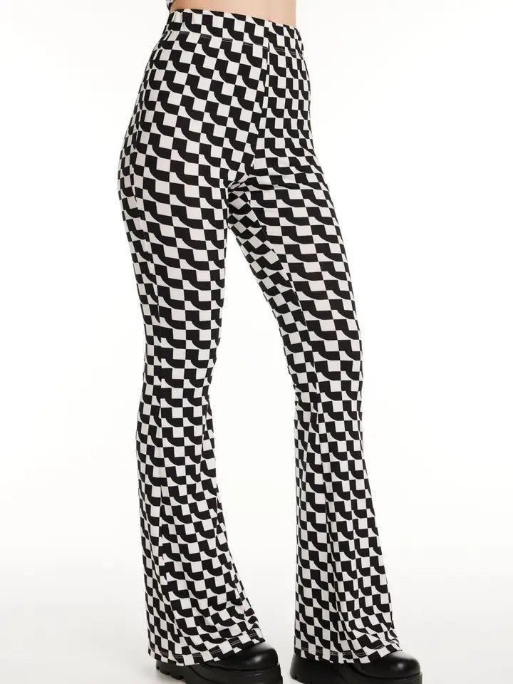 PD: Geo Ribbed Knit Flared Pants