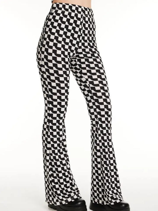 PD: Geo Ribbed Knit Flared Pants