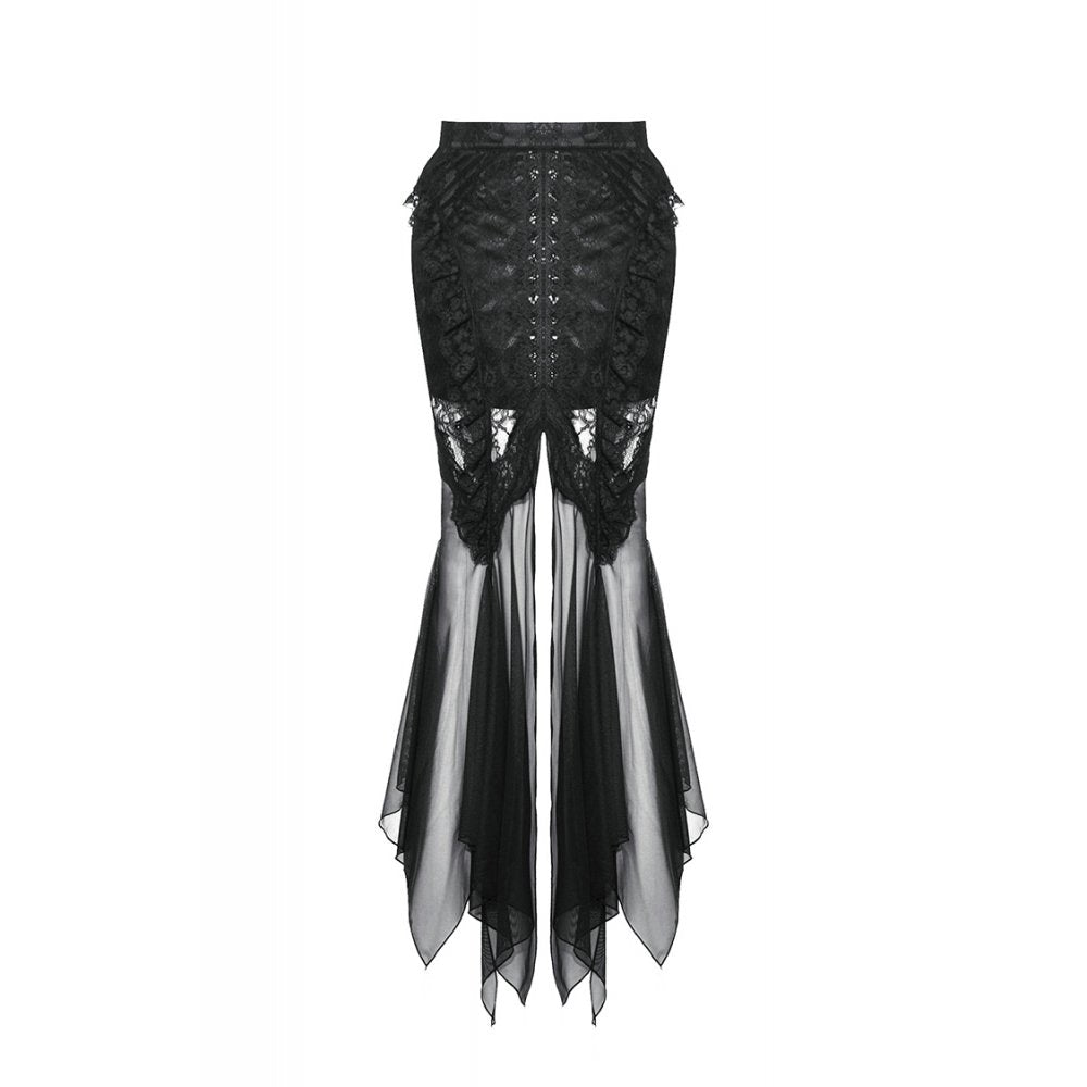 Dark In Love: Gothic Lace & Mesh Mermaid Skirt