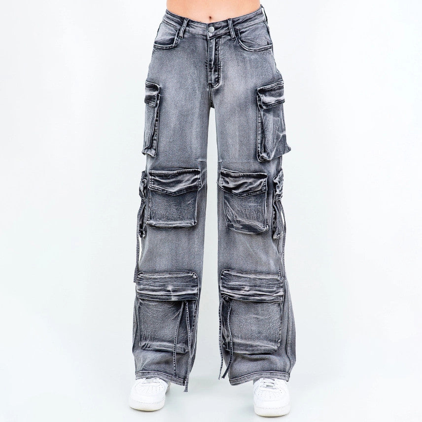 Bazi: Grey Multi Pocket Pants