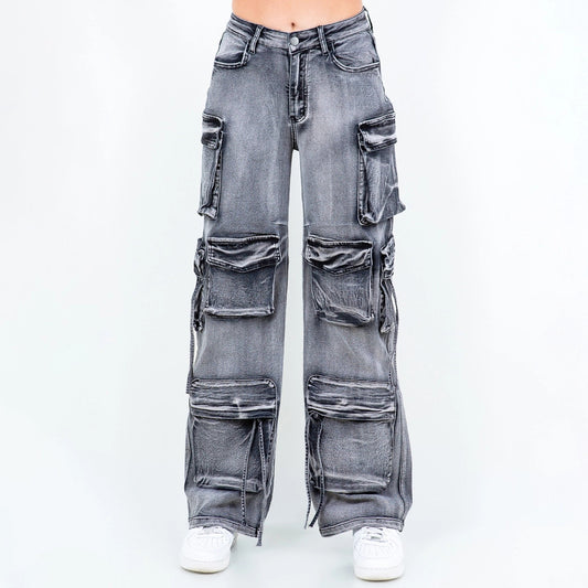 Bazi: Grey Multi Pocket Pants