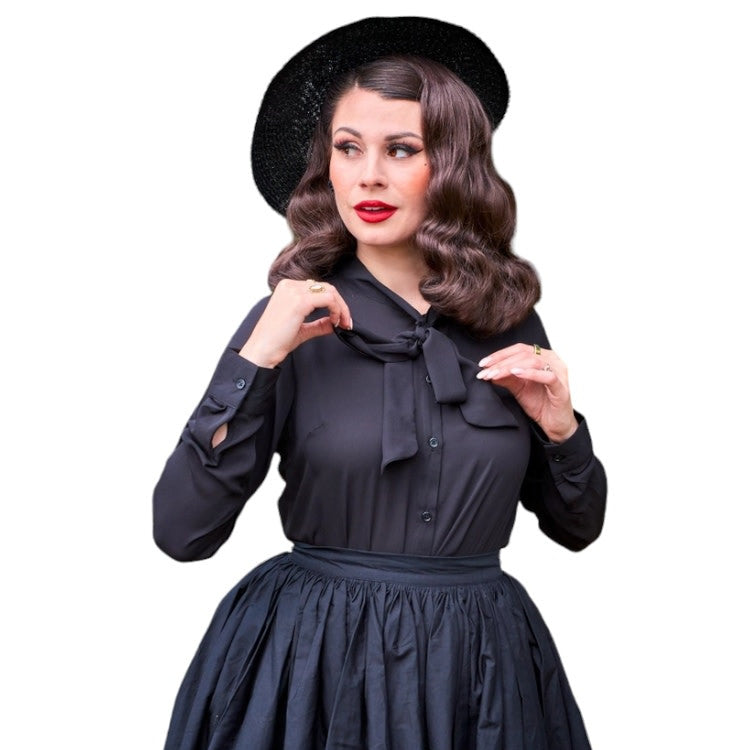 Retrolicious: Helen Retro Blouse Black