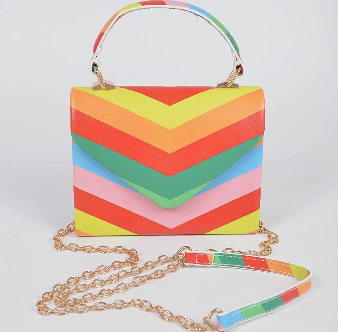 3am: Rainbow Chevron Clutch Bag