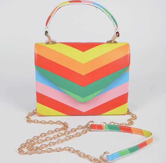 3am: Rainbow Chevron Clutch Bag
