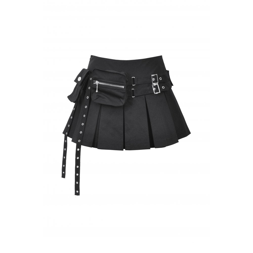 Dark In Love: Punk Pleated Moto Mini Skirt
