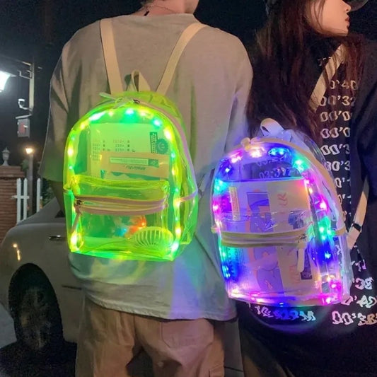 SugarQuoteMeNot: Clear LED Backpack
