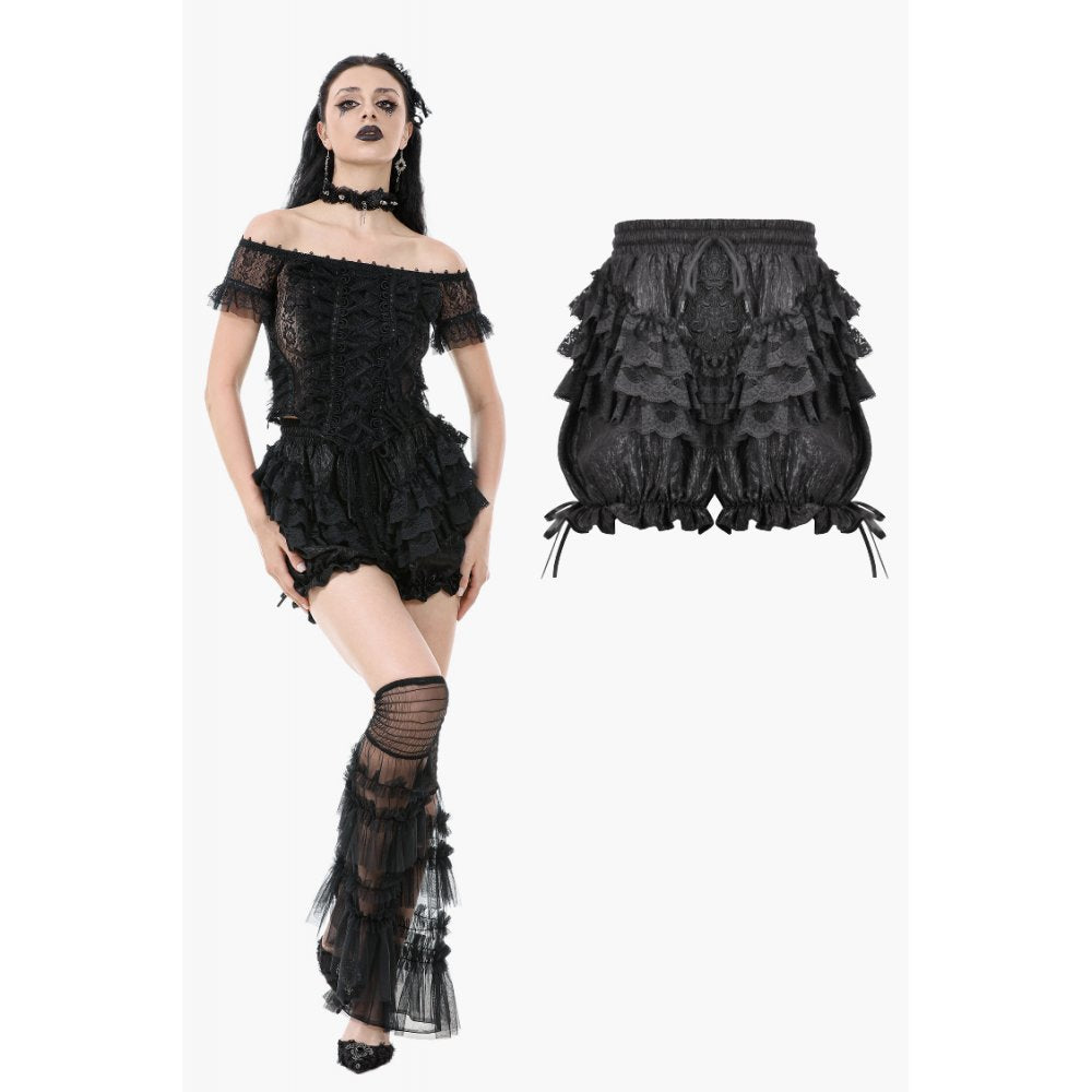 Dark In Love: Lolita Lace Trimmed Lantern Shorts