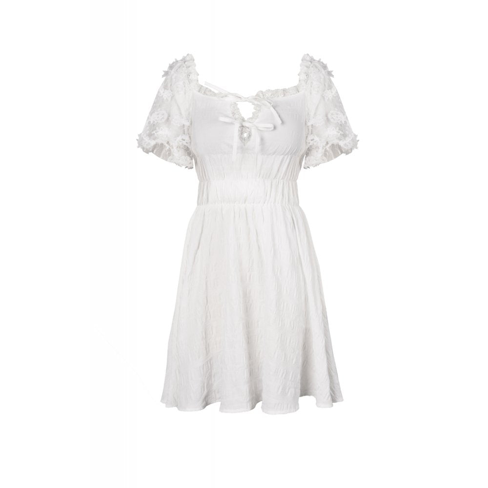 Dark In Love: White Lolita Puff Sleeved Dress