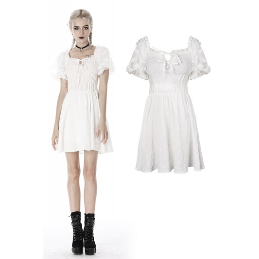 Dark In Love: White Lolita Puff Sleeved Dress