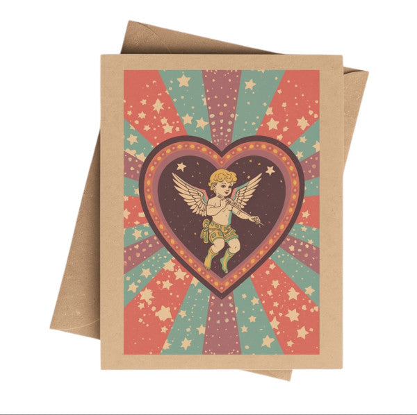 Cryptic: Retro 70's Cupid Cherub Vday Card