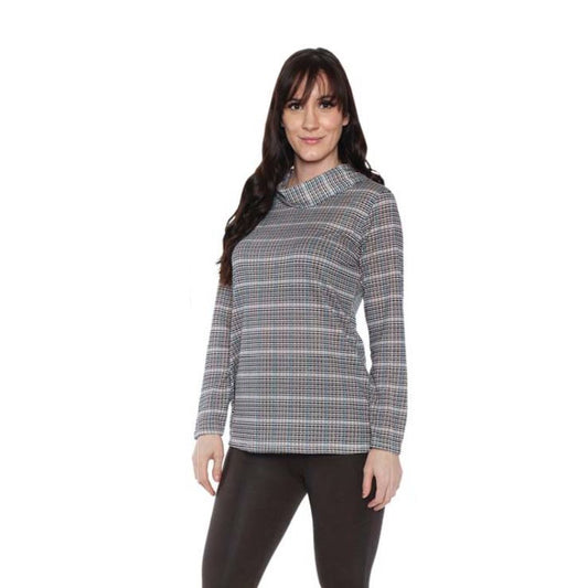 Papa Fashions: Blue/Orange/Black Plaid Tunic