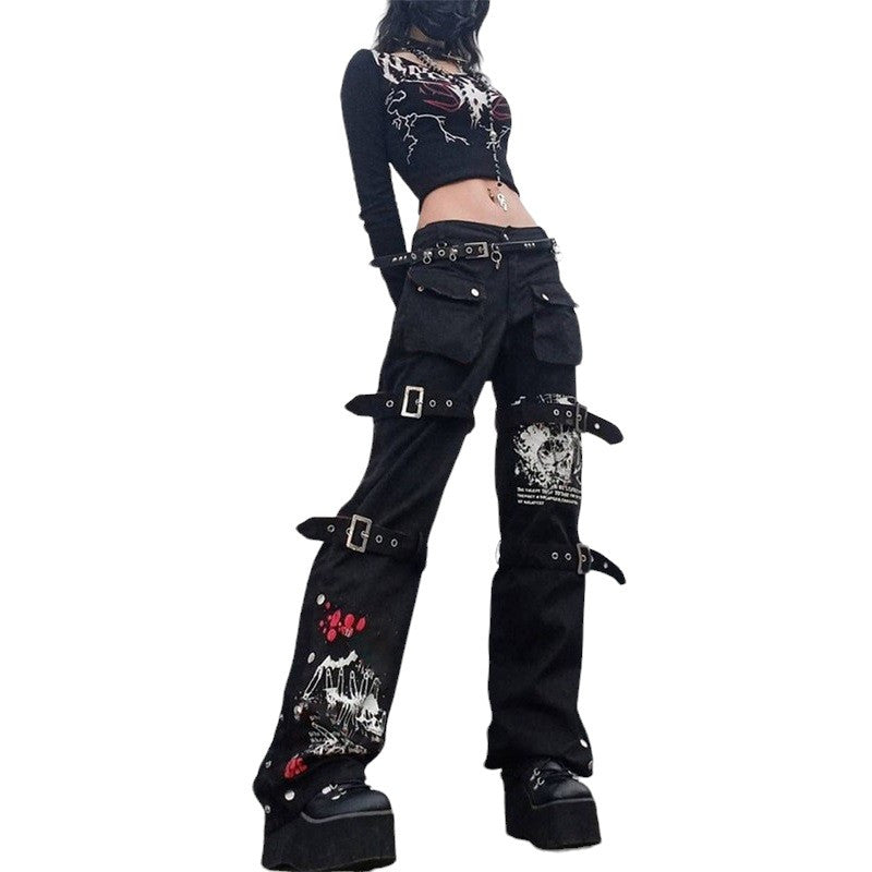 Paperdoll: Low Waist Fit Punk Jeans